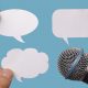 public relations interview microphone with quotes