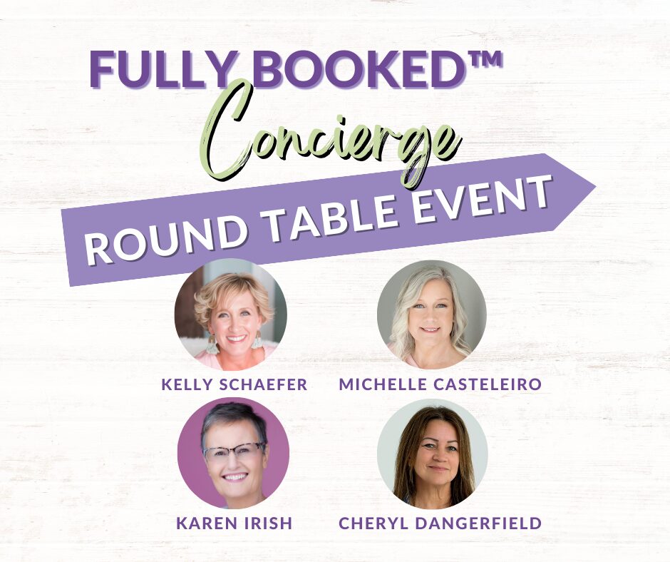 Concierge business roundtable webinar for entrepreneurs and service providers to learn client growth strategies, networking tips, and how to become fully booked in the concierge industry.